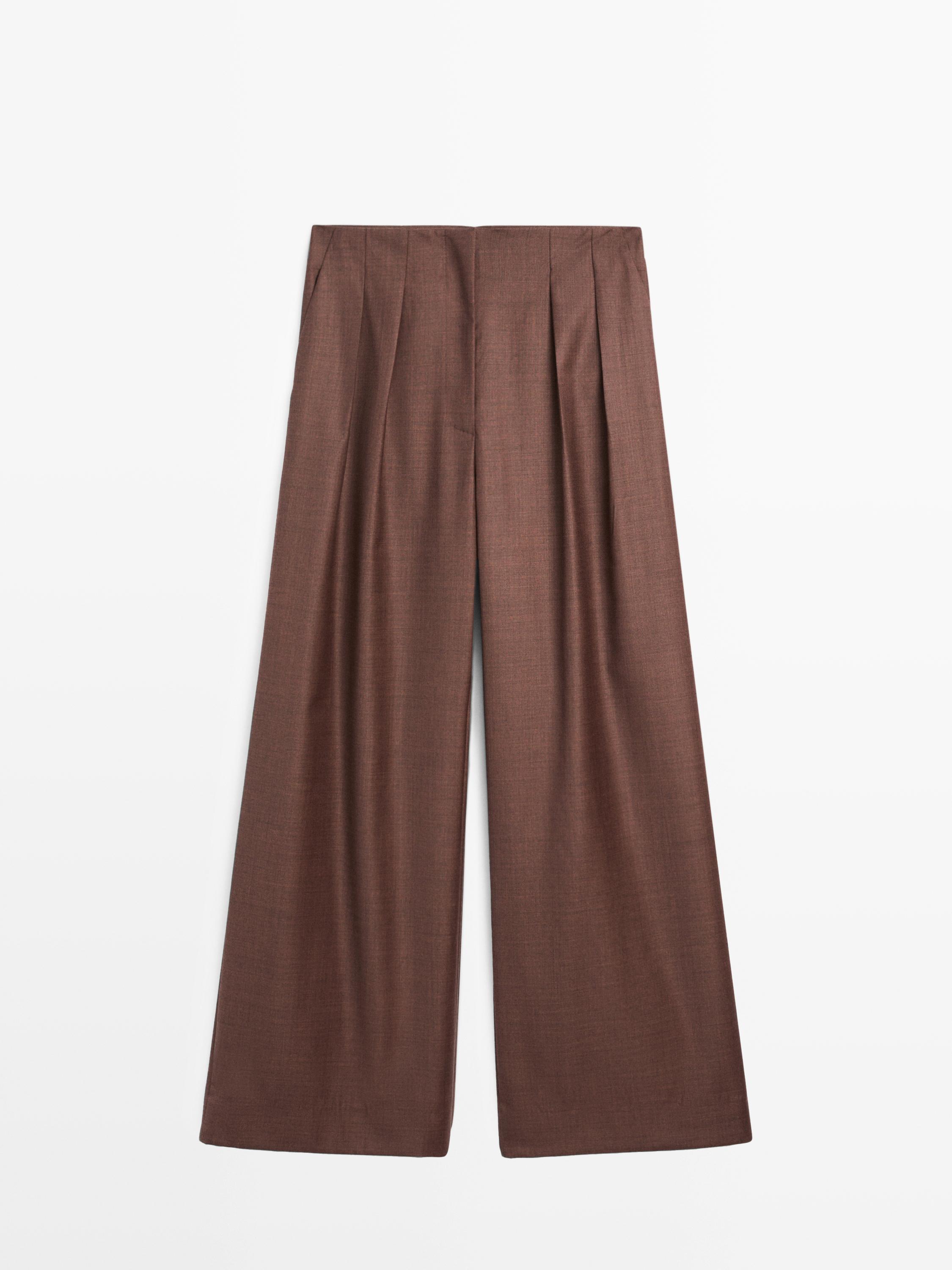 100% wool darted trousers